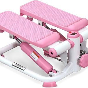Sunny Health & Fitness Mini Steppers for Exercise at Home, Stair Step Workout Machine with Resistance Bands, Full Body Cardio Equipment, Optional Free SunnyFit App Connection Smart Stepper