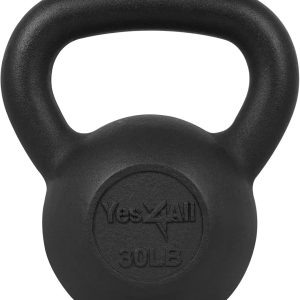 Yes4All 5-80 lbs Cast Iron Kettlebell for Dumbbell Weights Exercises, Gym, Full Body Home Workout Equipment, Push up, Grip and Strength Training