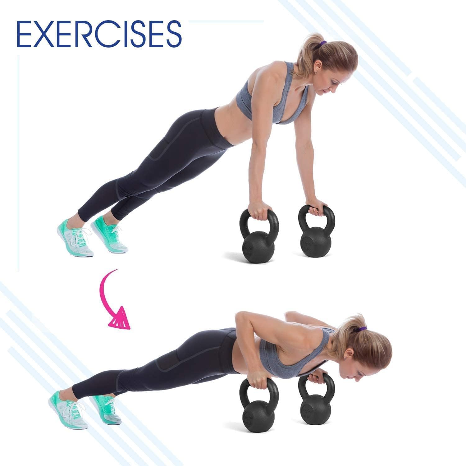 Yes4All 5-80 lbs Cast Iron Kettlebell for Dumbbell Weights Exercises, Gym, Full Body Home Workout Equipment, Push up, Grip and Strength Training - Image 3