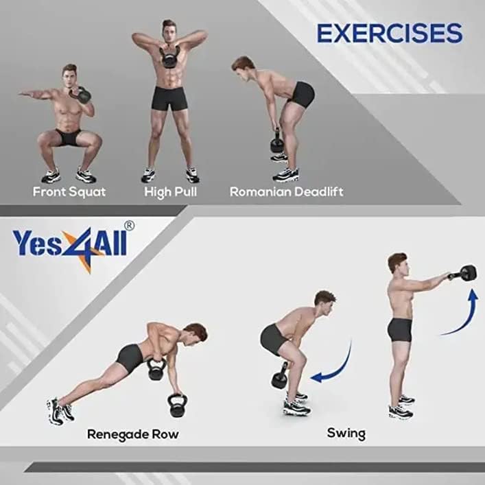 Yes4All 5-80 lbs Cast Iron Kettlebell for Dumbbell Weights Exercises, Gym, Full Body Home Workout Equipment, Push up, Grip and Strength Training - Image 10